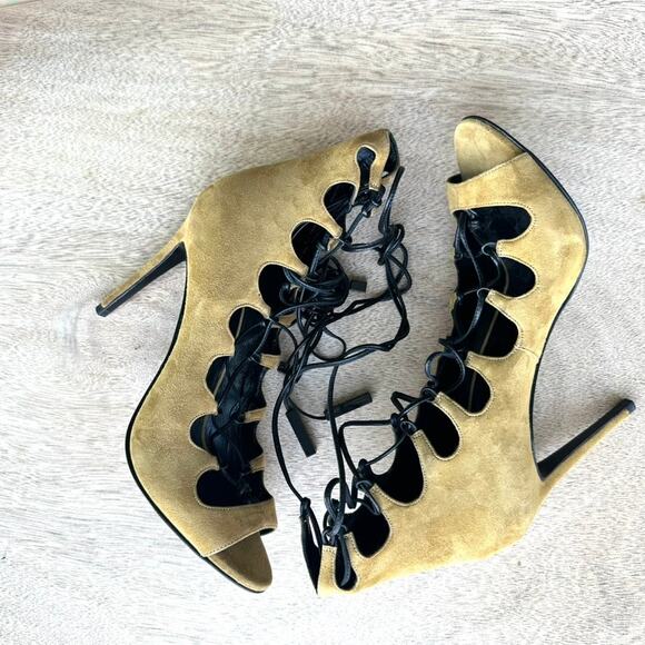 Pierre Hardy Lace-Up Suede Heels, Size 37, Unworn, Handmade in Italy - Picture 1 of 9